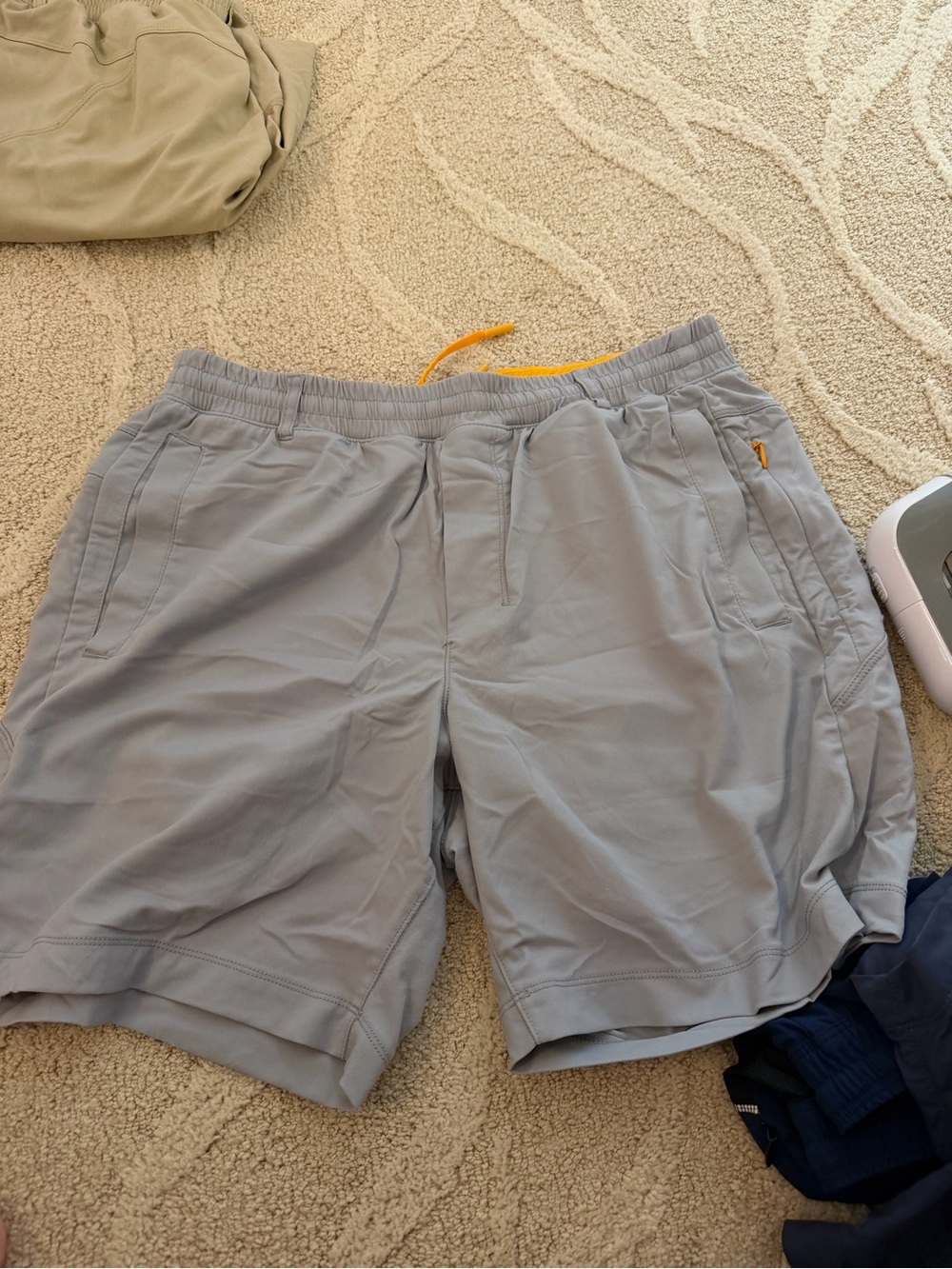 Birddogs Light Gray Men's Hybrid Shorts with Orange Drawstring